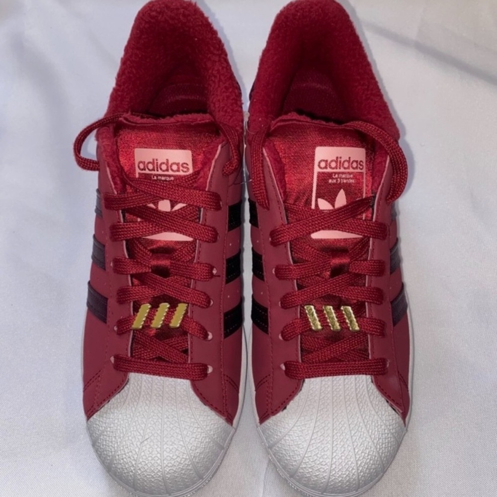 Adidas Originals Superstar Burgundy Sneakers Womens Size 8
